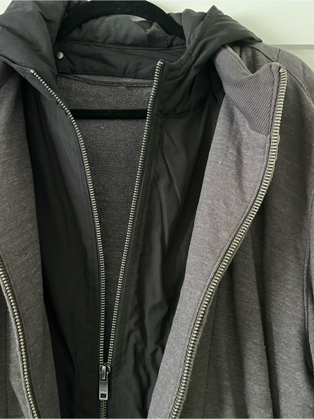GAP Men's Black Hooded Zip Bomber Jacket